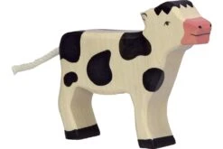 Holztiger Boerderij: kalf staand, zwart 11x3x9cm, hout