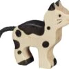 Holztiger Boerderij: kat klein, zwart En Wit 7x2x7,5cm, hout -Goedkope Speelgoed holztiger boerderijkatkleinzwart en wit 7x2x75cmho