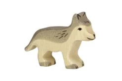 Holztiger Bosdieren: wolf klein 7x2x5cm, hout