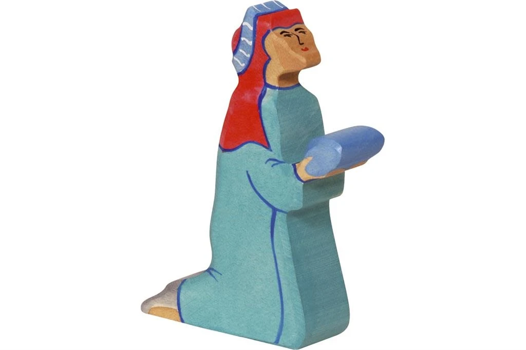 Holztiger Houten Figuren - Kerstmis: Balthasar blauw 3 Holztiger Houten Figuren - Kerstmis: Balthasar blauw