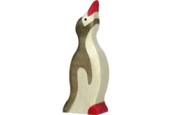 Holztiger Zeedieren: pinguin klein, kop omhoog 3x2x8cm, hout